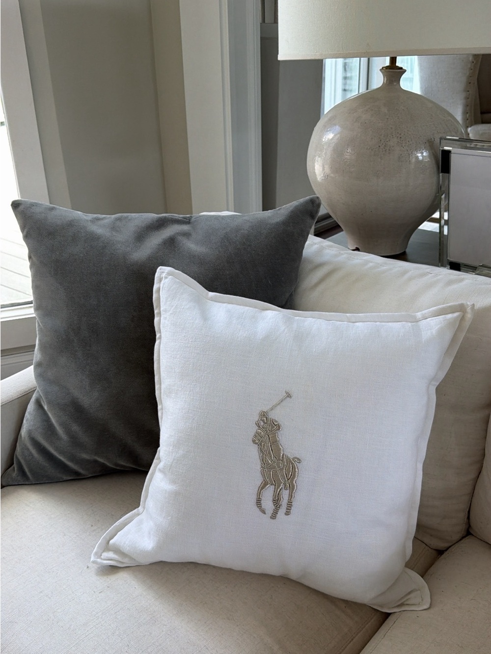 Ralph Lauren White Accent Pillows